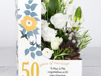 Contemporary White - 50th Anniversary Flowercard (Golden Anniversary Glow)